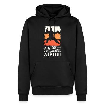 Aïkido Arts Martiaux Arts Martiaux Combattant Vintage Rétro - Sweat à capuche Premium bio Homme - noir - Devant - Nico (187cm)
