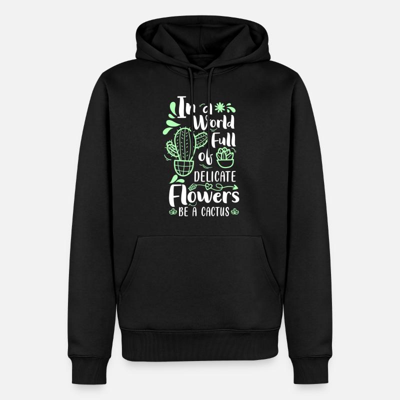 Jardin du désert de cactus - Sweat à capuche Premium bio Homme - noir
