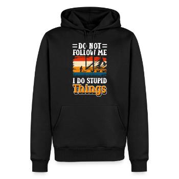 Sports Snow Winter sports Wooden sledges - Men’s Premium Organic Hoodie - black - Front - Nico (187cm)