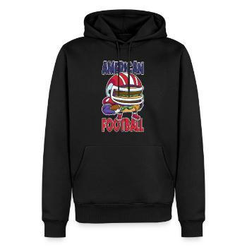 American Football Burger Spieler Cartoon Fan - Männer Premium Bio Hoodie - Schwarz - Vorne - Nico (187cm)