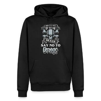 Drogenfrei Drogen Straight Edge Nikotin - Männer Premium Bio Hoodie - Schwarz - Vorne - Nico (187cm)