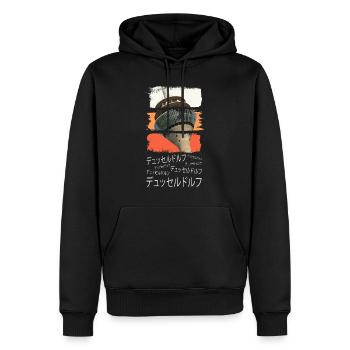Düsseldorf Japan Stadt Skyline Vintage Retro - Männer Premium Bio Hoodie - Schwarz - Vorne - Nico (187cm)