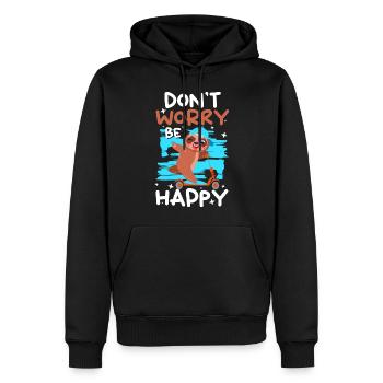 Paresseux Hang Out Cozy - Sweat à capuche Premium bio Homme - noir - Devant - Nico (187cm)