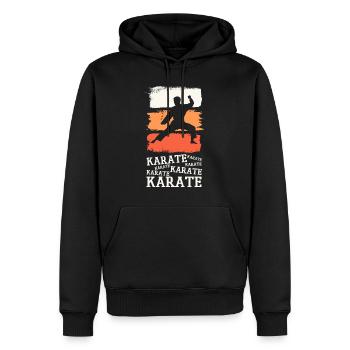 Karaté, Karatéka, arts martiaux, Combats, Sports - Sweat à capuche Premium bio Homme - noir - Devant - Nico (187cm)
