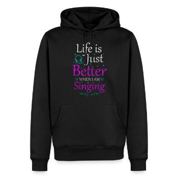 Singen Sängerin Sprachgesang Mikrofon - Männer Premium Bio Hoodie - Schwarz - Vorne - Nico (187cm)
