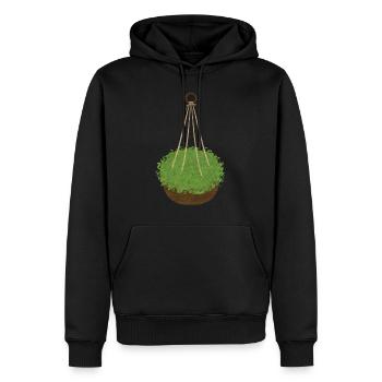 Plante Panier Suspendu Plante d’Intérieur Macramé Idée cadeau - Sweat à capuche Premium bio Homme - noir - Devant - Nico (187cm)