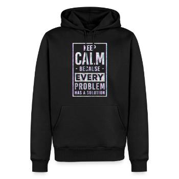 Problème? Pas mon problème L’humour noir n’a pas d’importance - Sweat à capuche Premium bio Homme - noir - Devant - Nico (187cm)