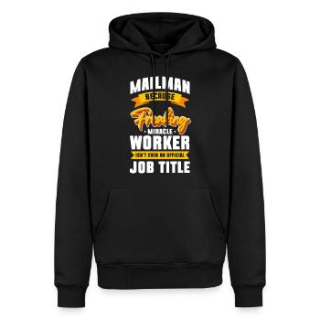 Briefträger Paket Arbeit - Männer Premium Bio Hoodie - Schwarz - Vorne - Nico (187cm)