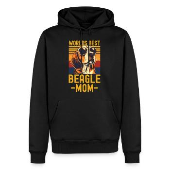Beagle mit sonnenbrille retro - Männer Premium Bio Hoodie - Schwarz - Vorne - Nico (187cm)