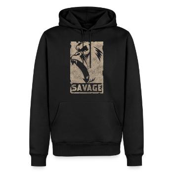 Gorilla Tier Dschungel Primat - Männer Premium Bio Hoodie - Schwarz - Vorne - Nico (187cm)