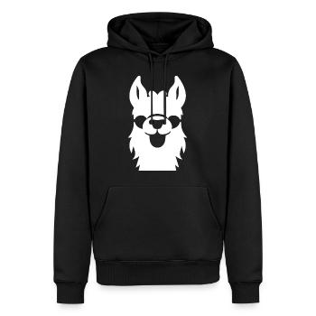 Lustige Lama-Silhouette Freche Spaß-Lamas - Männer Premium Bio Hoodie - Schwarz - Vorne - Nico (187cm)