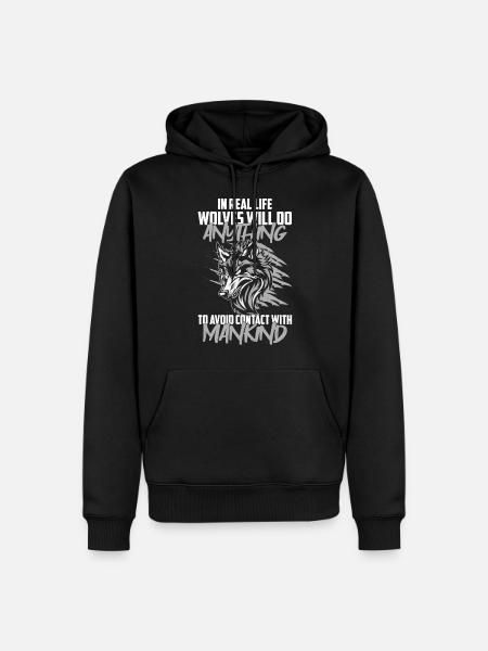 Susikoira Nordic Wolfpack - Premium luomulaatuinen miesten huppari - musta