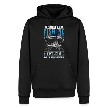 Pêcheur Pêcheur Hameçon Eau - Sweat à capuche Premium bio Homme - noir - Devant - Nico (187cm)
