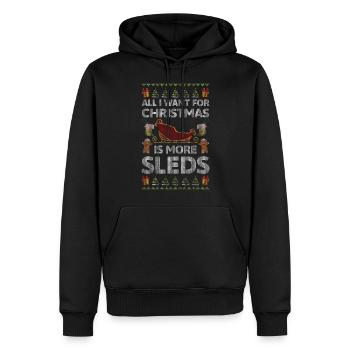 Traîneau, Noël, Sport, Glace - Sweat à capuche Premium bio Homme - noir - Devant - Nico (187cm)