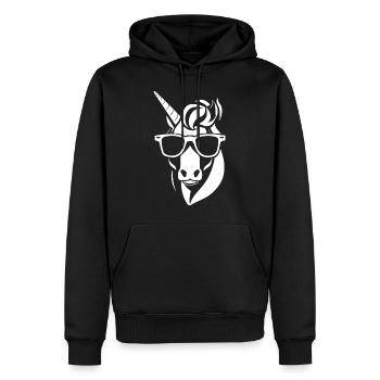 Licornes drôles portant des lunettes de soleil Licorne cool - Sweat à capuche Premium bio Homme - noir - Devant - Nico (187cm)