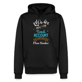 Wealth Purse Gift Health - Men’s Premium Organic Hoodie - black - Front - Nico (187cm)