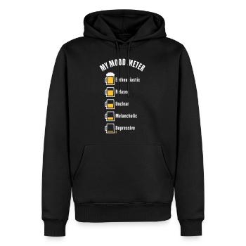 My Mood Meter (Beer Drinker / V1 / NEG) - Men’s Premium Organic Hoodie - black - Front - Nico (187cm)