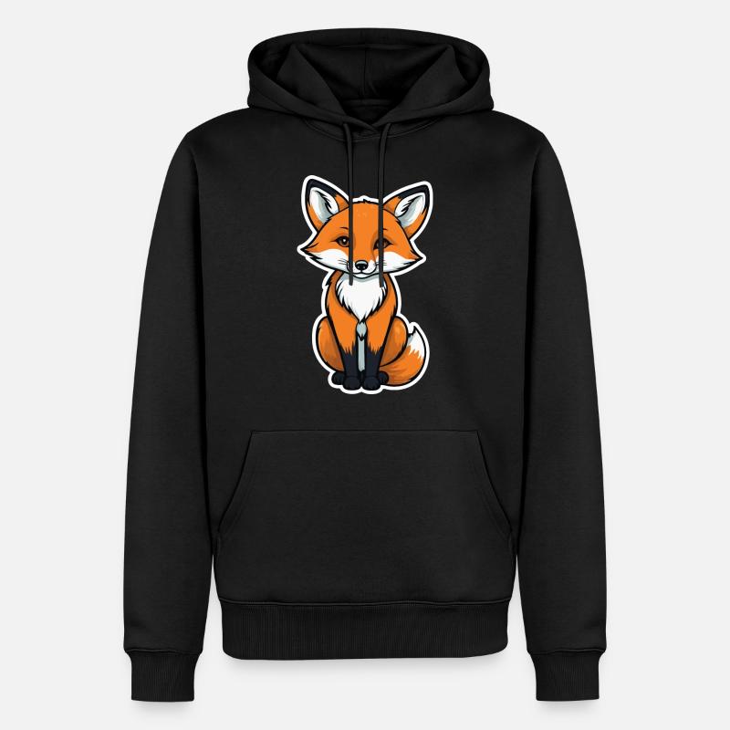 Illustration de renard - Sweat à capuche Premium bio Homme - noir
