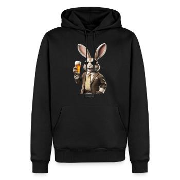 Hasi - Männer Premium Bio Hoodie - Schwarz - Vorne - Nico (187cm)