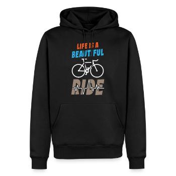 Life is Beautiful Ride - Männer Premium Bio Hoodie - Schwarz - Vorne - Nico (187cm)