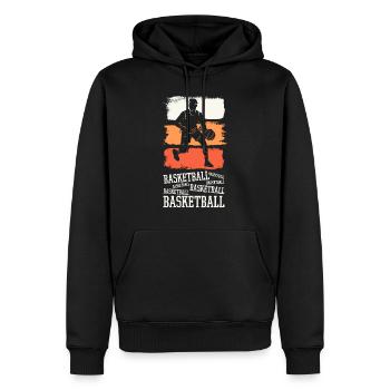 Basket-ball Basket-ball joueur Fan Vintage rétro - Sweat à capuche Premium bio Homme - noir - Devant - Nico (187cm)