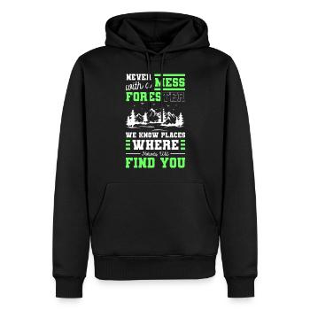 Forêt Chasse Chien Chasse Forester - Sweat à capuche Premium bio Homme - noir - Devant - Nico (187cm)
