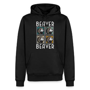 Beaver Dam Animal Welfare Wood - Men’s Premium Organic Hoodie - black - Front - Nico (187cm)