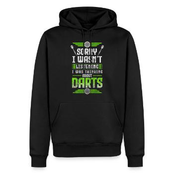 Compétition de joueurs de tournoi de fléchettes - Sweat à capuche Premium bio Homme - noir - Devant - Nico (187cm)