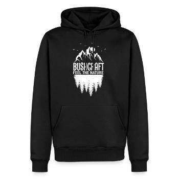Survie en plein air Bushcraft - Sweat à capuche Premium bio Homme - noir - Devant - Nico (187cm)
