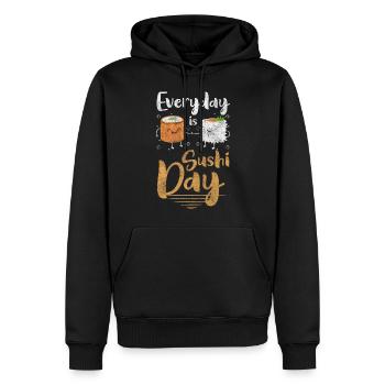 Sushi Bar Restaurant Seekelp - Sweat à capuche Premium bio Homme - noir - Devant - Nico (187cm)