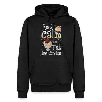 Soft Cream Scoop Beach Cream - Sweat à capuche Premium bio Homme - noir - Devant - Nico (187cm)