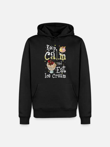 Softeis Kugel Strand Creme - Männer Premium Bio Hoodie - Schwarz