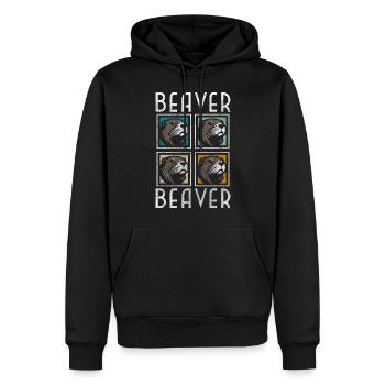 Rongeur coupe-arbres Conservation de la nature - Sweat à capuche Premium bio Homme - noir - Devant - Nico (187cm)