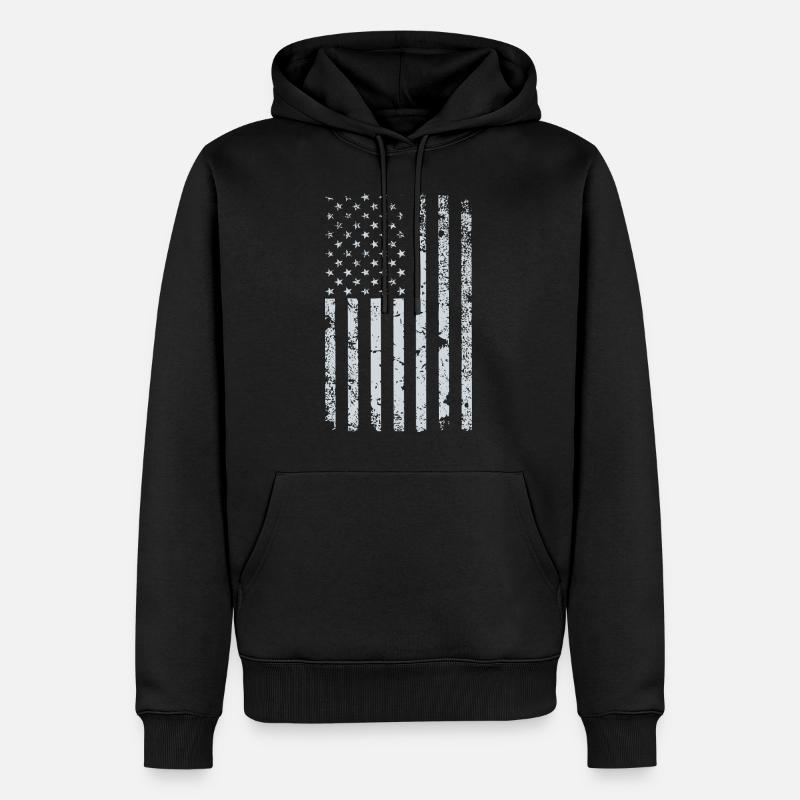 Drapeau américain des États-Unis - Sweat à capuche Premium bio Homme - noir