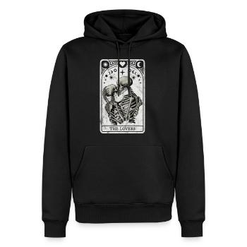 Das Tarot der Liebenden - Männer Premium Bio Hoodie - Schwarz - Vorne - Nico (187cm)
