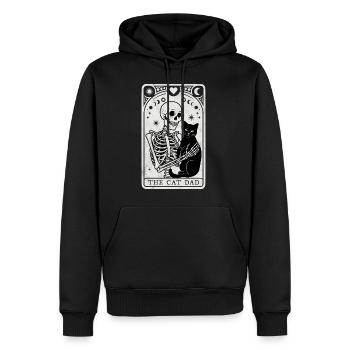 Tarot Katze Papa - Männer Premium Bio Hoodie - Schwarz - Vorne - Nico (187cm)