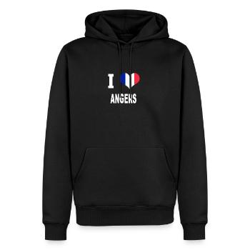 I Love ANGERS - Männer Premium Bio Hoodie - Schwarz - Vorne - Nico (187cm)