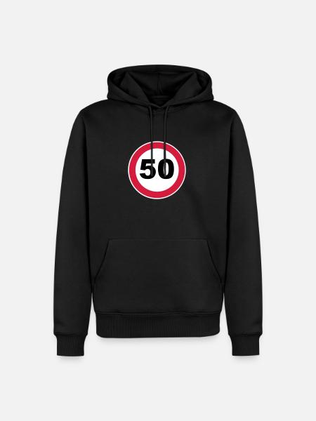 50th birthday sign - Men’s Premium Organic Hoodie - black