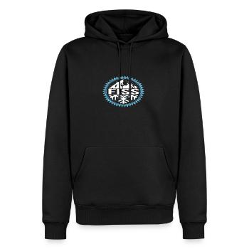 FISS montagnes d'hiver - Sweat à capuche Premium bio Homme - noir - Devant - Nico (187cm)