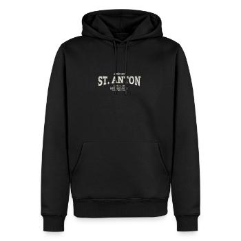 St. Anton Après-Ski Party Tirol - Männer Premium Bio Hoodie - Schwarz - Vorne - Nico (187cm)