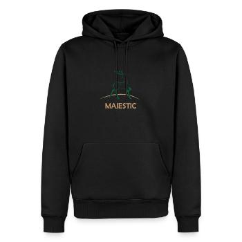 Majestätisch Rentiere Rentier Hirsch Reh Rehkitz - Männer Premium Bio Hoodie - Schwarz - Vorne - Nico (187cm)