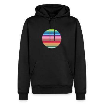 rayures colorées - Sweat à capuche Premium bio Homme - noir - Devant - Nico (187cm)