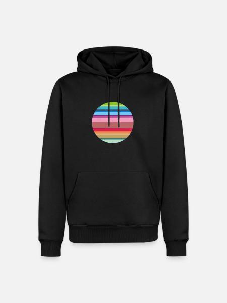 streifen bunt - Männer Premium Bio Hoodie - Schwarz