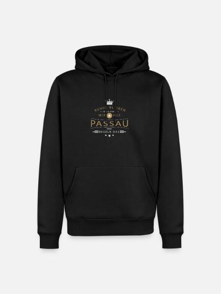 Passau Stadt - Männer Premium Bio Hoodie - Schwarz