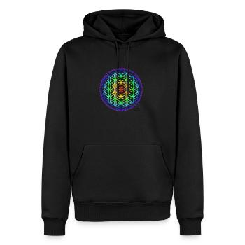 Blühendes Leben voller Farben - Männer Premium Bio Hoodie - Schwarz - Vorne - Nico (187cm)