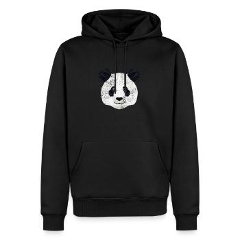 Fraîche détresse d'ours panda faune Illustration shirt - Sweat à capuche Premium bio Homme - noir - Devant - Nico (187cm)