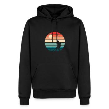 Hockeyeuse - Sweat à capuche Premium bio Homme - noir - Devant - Nico (187cm)
