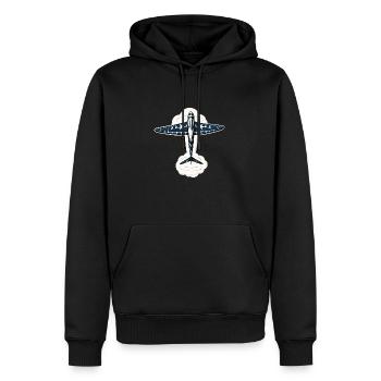 Planeur bleu38x38 - Sweat à capuche Premium bio Homme - noir - Devant - Nico (187cm)