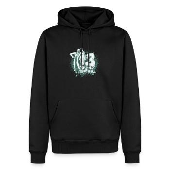 pitre 13 - Sweat à capuche Premium bio Homme - noir - Devant - Nico (187cm)