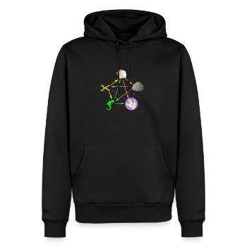 Schere Stein Papier Echse Spock - Männer Premium Bio Hoodie - Schwarz - Vorne - Nico (187cm)
